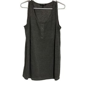 Picadilly Women's Gray Sleeveless Scoop Neck Button Top Size Extra Large
